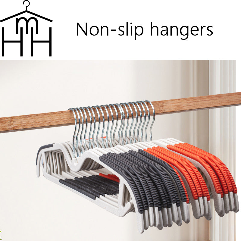 Plastic Clothes Hanger Set - Lightweight, Space-Saving, Non-Slip, Slim Designed, Dry and Wet Clothes Hanger Set with 360° Swivel Hook and Rubber Coating - Gray