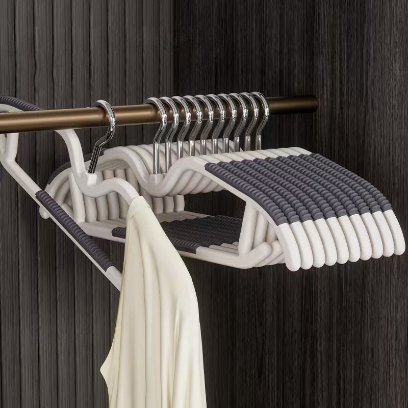 Plastic Clothes Hanger Set - Lightweight, Space-Saving, Non-Slip, Slim Designed, Dry and Wet Clothes Hanger Set with 360° Swivel Hook and Rubber Coating - Gray