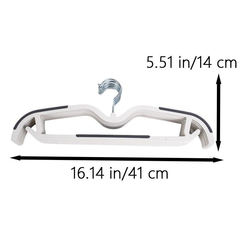 Plastic Clothes Hanger Set - Lightweight, Space-Saving, Non-Slip, Slim Designed, Dry and Wet Clothes Hanger Set with 360° Swivel Hook and Rubber Coating - Gray