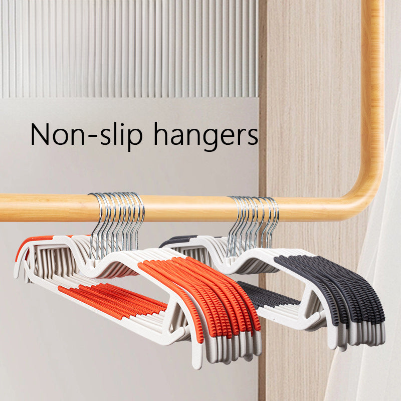 Plastic Clothes Hanger Set - Lightweight, Space-Saving, Non-Slip, Slim Designed, Dry and Wet Clothes Hanger Set with 360° Swivel Hook and Rubber Coating - Gray